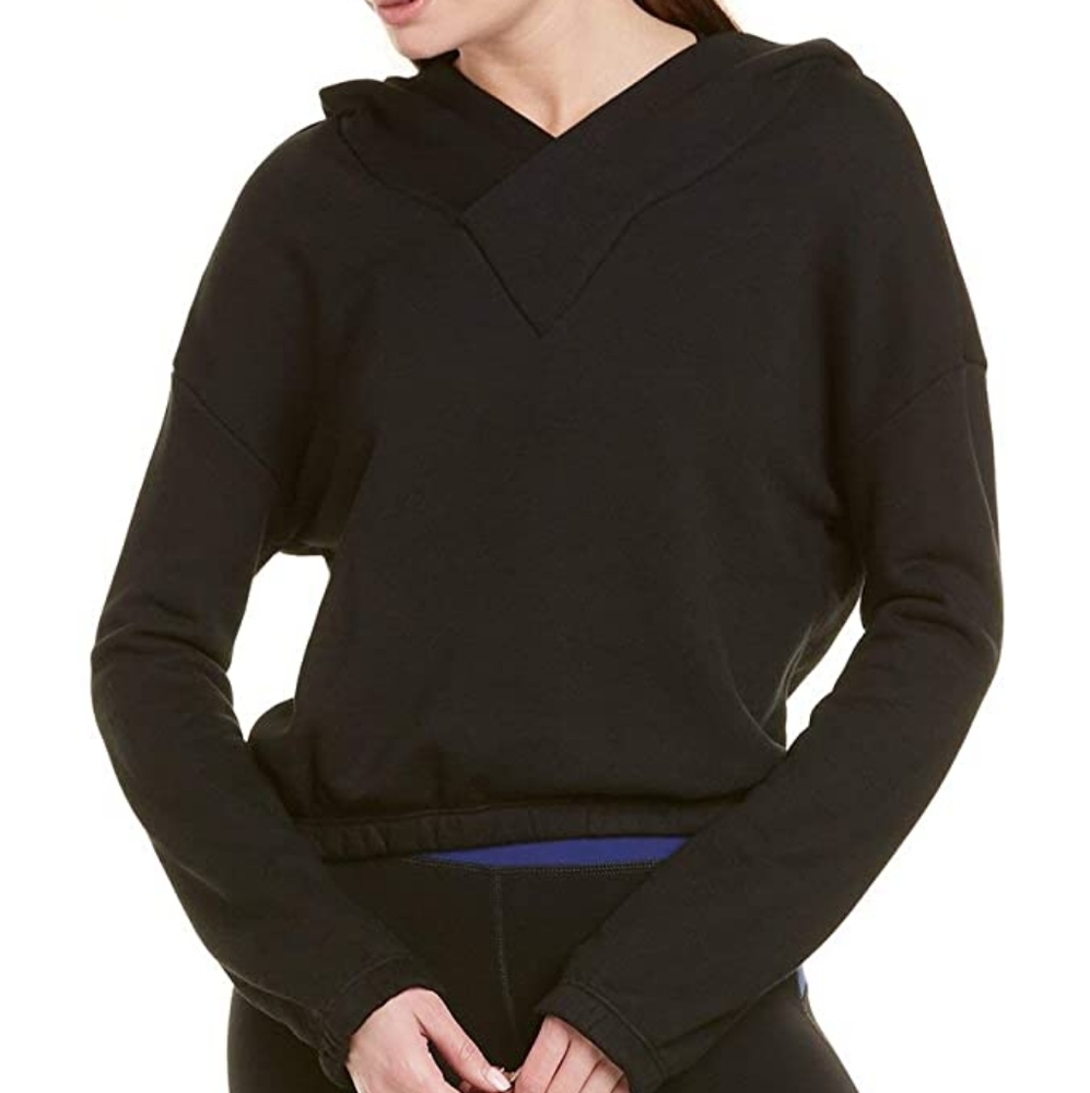 Alala Off Duty Hoodie Cropped Black Sweatshirt Women's Size XS